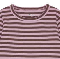 BIRKHOLM Stribet Rib Bluse Skygge Rosa & Kastanje Brun